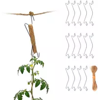 Relaxdays Tomato kabliukų rinkinys 25x5x1 cm Sidabro Natūralus plienas Džiutas