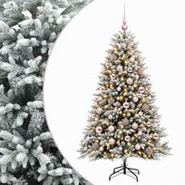vidaXL Dirbtinė Kalėdų eglutė su burbulais 180 cm 300 LED Šilta balta