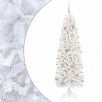 vidaXL Dirbtinė siaura kalėdinė eglutė su žaisliuku 180 cm 300 LED