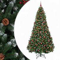 vidaXL Dirbtinė Kalėdų eglutė, žalia, su žaisliukais 180 cm 300 LED