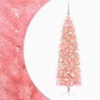 Dirbtinė siaura kalėdinė eglutė su žaisliuku 240 cm 300 LED