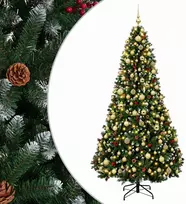 Dirbtinė žalia Kalėdų eglutė su žaisliuku 210 cm 300 LED