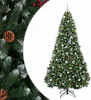 Dirbtinė žalia Kalėdų eglutė su žaisliuku 210 cm 300 LED