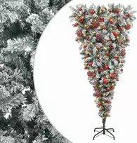 Apverstas dirbtinis Kalėdų eglutė su šakomis 180 cm 300 LED