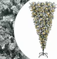 Apverstas dirbtinis Kalėdų eglutė su šakomis 180 cm 300 LED