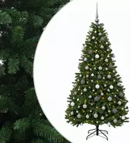 Dirbtinė vidutinio žalumo Kalėdų eglutė su rutuliu 240 cm