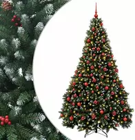Dirbtinė kalėdinė eglutė, žalia su žaisliuku 210 cm 300 LED