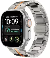 TECH-PROTECT STAINLESS APPLE WATCH 8 / 9 / 10 / 11 / 12 / SE / ULTRA (44 / 45 / 46 / 49 MM) titano/oranžinė