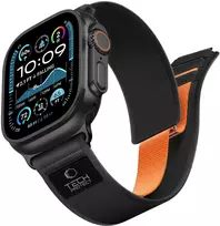 Tech-Protect NYLON ELITE Watch 8 / 9 / 10 / 11 / 12 / SE / ULTRA (44 / 45 / 46 / 49 MM) JUODA/ORANŽINĖ