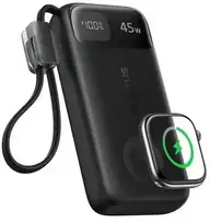 LiPo Išorinis akumuliatorius (PowerBank) 10000mAh 45W su integruotu USB-C kabeliu + bevieliu išmanaus laikrodžio krovikliu EnerFill FT31 BASEUS
