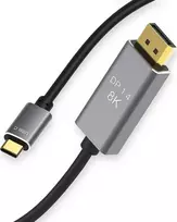 Kabelis USB Reagle USB-C - DisplayPort 1.8 m Juodai-sidabrinė
