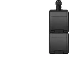 Elektro Plast Nasielsk 5052-67 AQUANT 2K dvigubas paviršinis lizdas su įžeminimu 2x2P+Z vertikalus IP65 antracito spalvos 5052-67