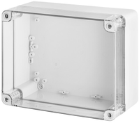 Elektro Plast Nasielsk 2720-01 PRAMONINĖ Hermetiška dėžutė be išleidimo angos 270x220x126mm IP65 pilka, permatomu dangteliu 2720-01