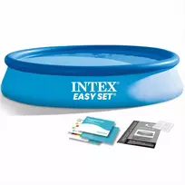 Intex Pripučiamas sodo baseinas, šeimos pramogoms, lengvas surinkimas, 366 x 76 cm apvalus baseinas, vasaros lauko baseinas