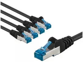 Goobay CAT 6A kabelis krosowy, S/FTP (PiMF), 5 m, juoda, komplektas 5 - Długość kabla 5 m