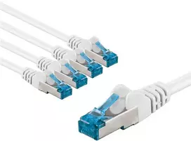 Goobay CAT 6A kabelis krosowy, S/FTP (PiMF), 5 m, balta, komplektas 5 - Długość kabla 5 m (RB67548)