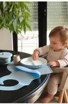 SOINA - Keramikinė lėkštė su skyreliais ir silikoniniu pagrindu su siurbtukais, blu