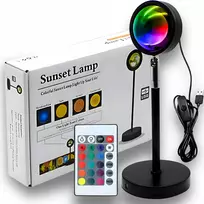 Saulėlydžio LED lempa RGB, juoda