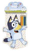 Bluey Happy shape coloring set with stickers and colored pencils