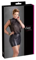 Cottelli mini suknelė permatoma viršutine dalimi, juoda, 4XL