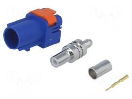 Plug | FAKRA II SMB | male | straight | RG174,RG316 | crimped | blue