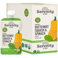 Serenity Kids, Ekologiškas moliūgų ir špinatų užpilas su alyvuogių aliejumi, nuo 6 mėnesių, 6 pakeliai po 99 g