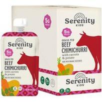Serenity Kids, Žole šertos jautienos čimičuri su morkomis, petražolėmis, kalendra ir žaliosiomis pupelėmis, nuo 7 mėnesių, 6 pakeliai po 99 g