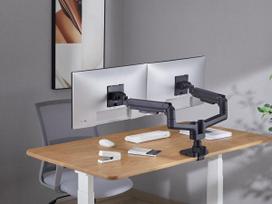 Equip 17"-35" Heavy-Duty Dual Monitor Desk Mount Bracket, Black