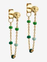 Enamel Copenhagen - Earring, Lola - Kabantys auskarai - Žalia