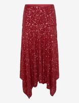 ROTATE - Sequins Midi Skirt - Iki kelių ir midi sijonai - Raudona