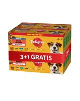 PEDIGREE Adult Skonių pasirinkimas 4 x 40 x 100 g pakeliai visavertis šlapias ėdalas suaugusiems šunims, su jautienos ir kepenų mišiniu, su vištiena, su žuvimi, su paukštiena, drebučiuose 3+1 NEMOKAMAI