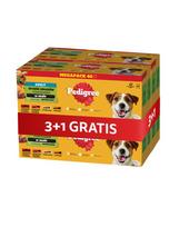 PEDIGREE Adult „Wybór Smaków“ su daržovėmis, 4 x 40x100 g maišeliai – visavertis šlapias maistas suaugusiems šunims: su jautienos ir ėrienos mišiniu, su jautienos ir kepenėlių mišiniu, su vištiena, su kalakutiena, padaže – 3+1 NEMOKAMAI