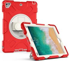 "iPad 9/8/7" 10,2" šarvuotas dėklas su pasukamu stovu raudonos spalvos