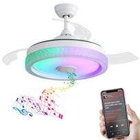 360° lubų ventiliatorius, 42 colių, 3 ABS mentės, nuotolinio valdymo, DC variklis su LED 32W