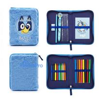 Bluey Catch plush filled pencil case, 2-tier