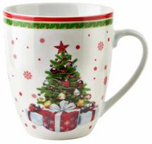 Kalėdinis puodelis Mondex Santa Lila, balta sp./įvairių spalvų, 0.35 l