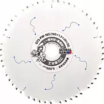 GLOBAL SAW Diskinis pjūklas medienai ir baldų plokštėms pjauti 165 x 1,5 x 20 mm / 50 dantų Japan (GLOB-GTS-PW-165)