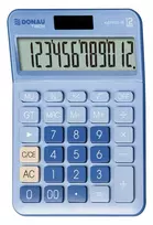 Skaičiuotuvas Donau Biurinis TECH, 12 skaitmenų ekranas, kvadratinės šaknies funkcija, GT, matm. 175x126 mm, mėlynas (K-DT5133-10)