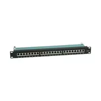 Kat.6 Class E 48,26cm 19Zoll-Patchpanel 24 P geschirmt schwarz