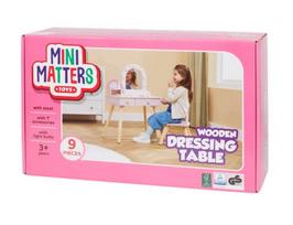 Medinis tualetinis staliukas mergaitėms MINI MATTERS, rožinis, su taburete