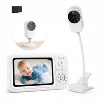 Vaizdo kūdikio stebėjimo kamera su LCD ekranu, 1080p, naktinis matymas, be WiFi