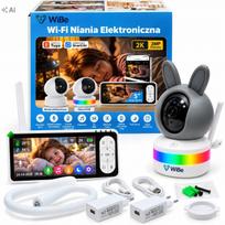 Vaizdo kūdikių stebėjimo kamera su 5" HD ekranu, 1080P, WiFi, naktine lempute, 355° sukimu, VOX