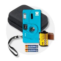 Fotoaparatas Kodak M35 su 35 mm spalvota juostele, mėlynas, komplekte krepšys