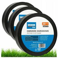Vejos ir sodo bortelis 60 m x 6 cm su plastikiniais juodais kaiščiais
