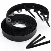 Plastikinė vejos tvorelė GARDEN EDGING 20 m, juoda, 6 cm su kaiščiais