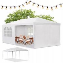 Sodo paviljonas 3x6 m su 6 sienelėmis, baltas