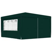 Pavėsinė su sienelėmis 4x4 m, žalia, 90 g/m²