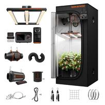 Auginimo palapinė 70x70x160 cm su G1500 150 W LED lempa, GGS ir 4" ventiliatoriumi, Spider Farmer