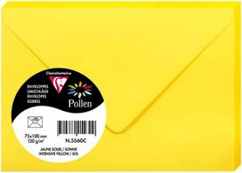 Dekoratyvinis vokas POLLEN, Clairefontaine, 75x100mm, 120gsm, ryškiai geltonos sp.