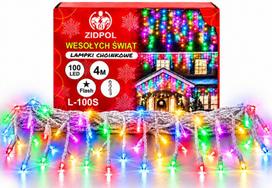 Lauko girlianda 100 LED varvekliai ZIDPOL L-100S su baltu laidu, įvairių spalvų flash